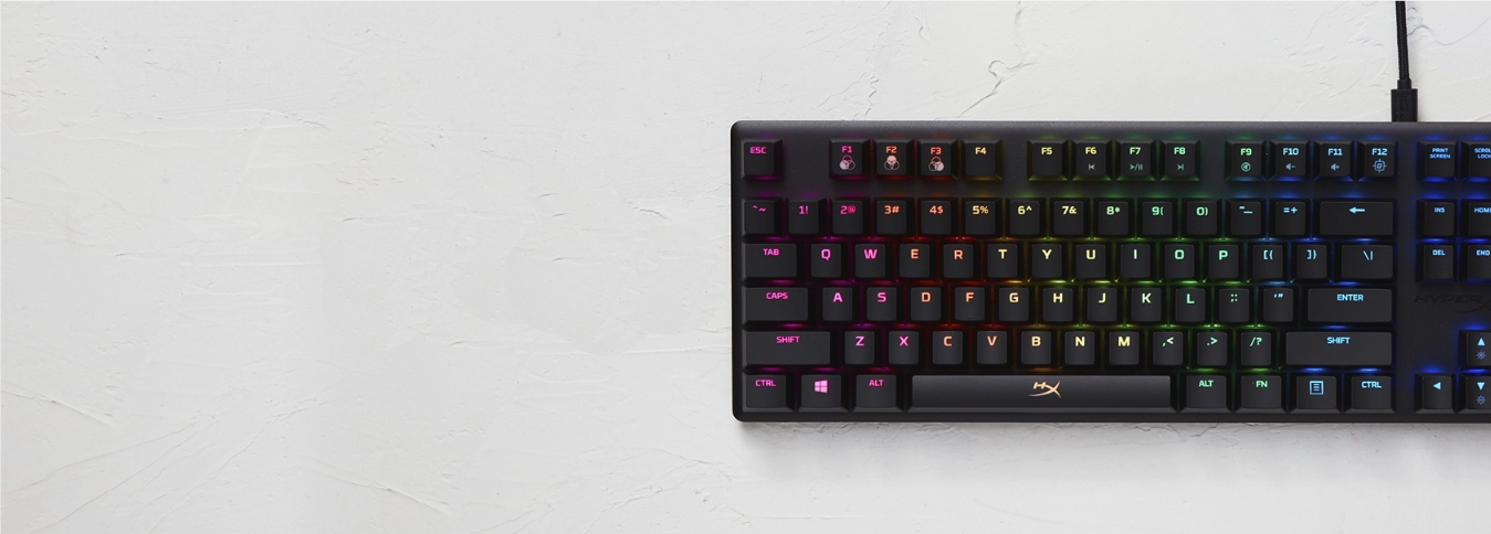 Teclado Mecânico Gamer HyperX Alloy Origins, RGB, Switch HyperX Red, ABNT2 - HX-KB6RDX-BR